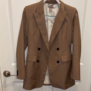 H&M Women's Camel Double-Breasted Blazer